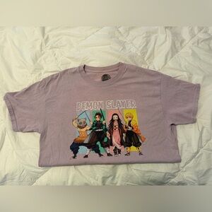 Demon Slayer Anime Graphic T-Shirt Lavender Size M